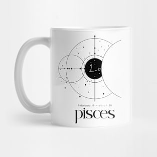 Minimalist Pisces Constellation Zodiac Astrology Horoscope Stars Moon Mug